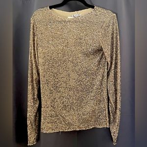 Gold sequin long sleeve top